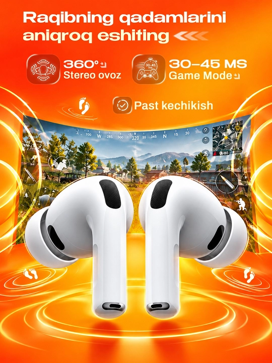 ShopLand Pro 3 ANC + ENC — simsiz premium quloqchinlar, mikrofonli iPhone va Android uchun