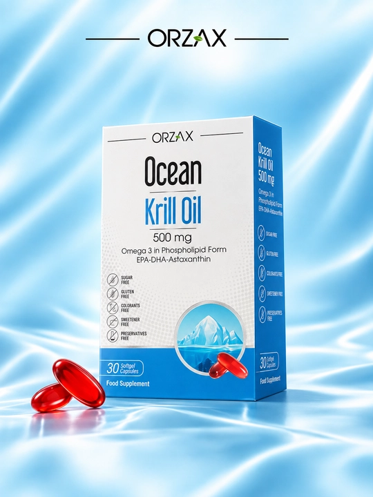 Ocean Krill Oil — krill yog‘i 500 mg, Omega-3, EPA va DHA, yurak va miya uchun, №30, Halol