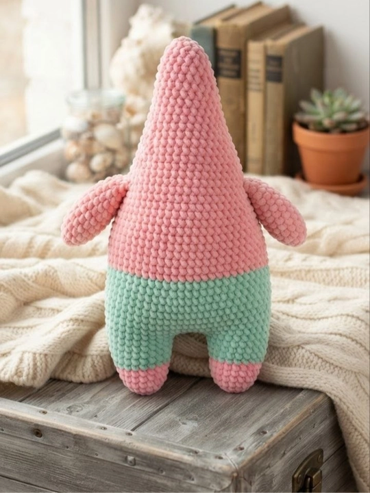 Вязаная игрушка Патрик из мультфильма Спанч Боб