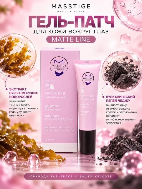 Гель-патч для кожи вокруг глаз Matte Line, 15 мл, Masstige