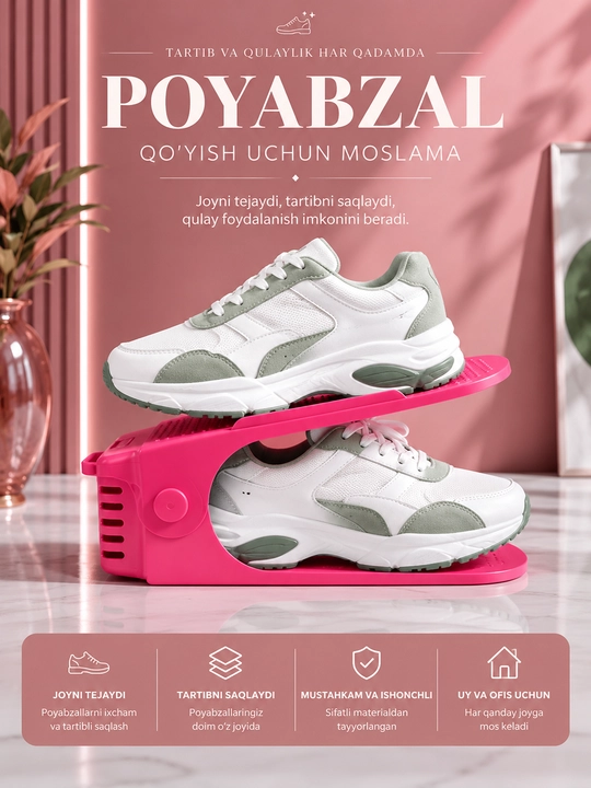 Poyabzallar uchun organayzer, ixchamlashtirish va tartiblash uchun mo'ljallangan - 