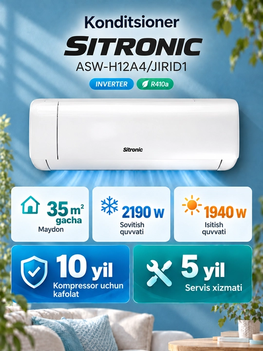 Konditsioner SITRONIC ASW-H12A4/JIRID1 (POWERFUL) - 