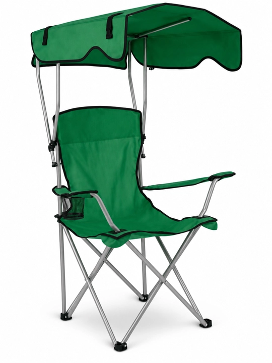 Kemping va piknik uchun soyabonli yig‘ma stul, 45×45×127 sm