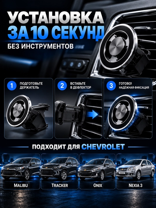Магнитный держатель телефона для Chevrolet, автомобильный держатель 360° на дефлектор