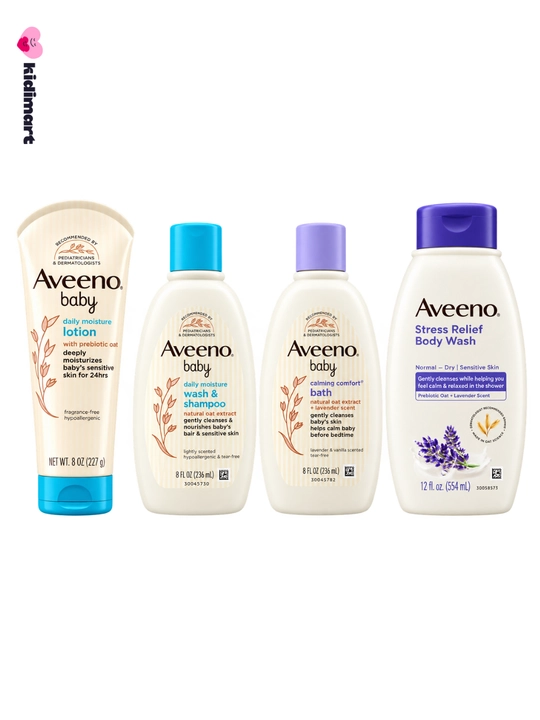 Aveeno Baby Bathtime Solutions, «Ona va chaqaloq» sovg‘a to‘plami, 4 dona