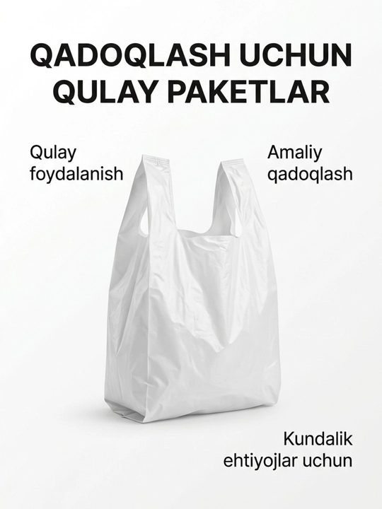 Paket DONALIi qadoqlash paketlari 30x50 sm, mustahkam sellofan, 5 kg gacha. 50 dona