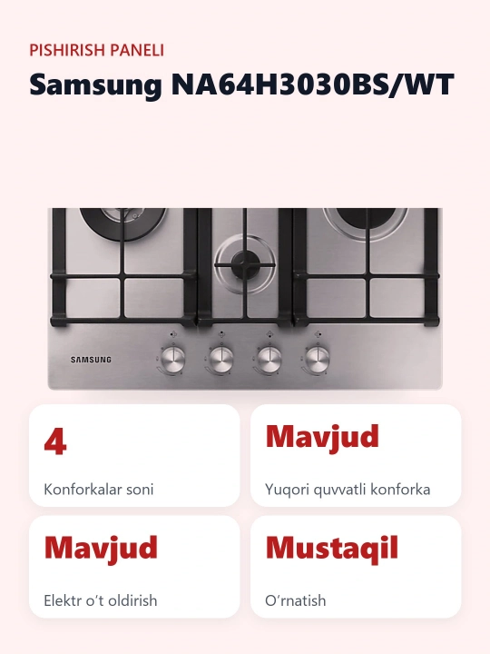 Pishirish paneli Samsung NA64H3030BS/WT