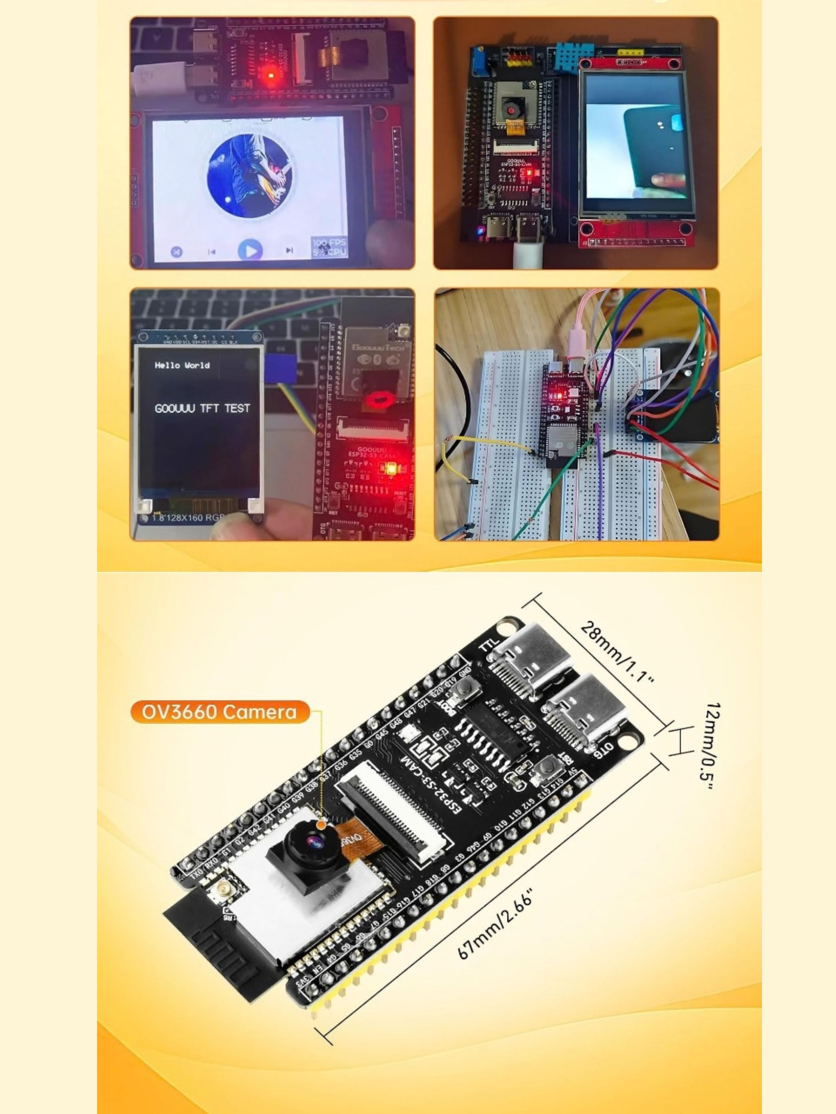 ESP32-S3, DevKit, Module, Mikrokontroller, Wi-Fi, Bluetooth, ESP32 S3, WROOM, CAM, Adapter