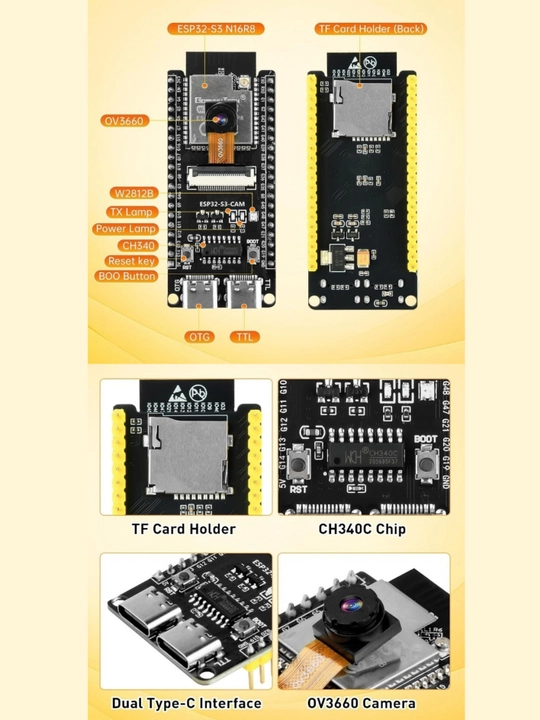 ESP32-S3, DevKit, Module, Mikrokontroller, Wi-Fi, Bluetooth, ESP32 S3, WROOM, CAM, Adapter
