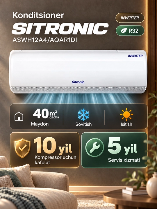 Кондиционер Sitronic ASWH12A4/AQAR1DI Inverter - 