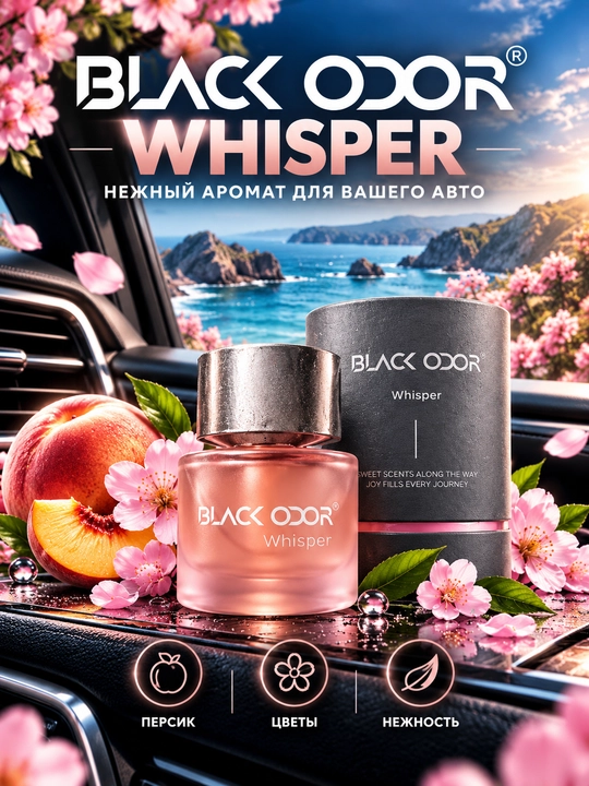 Avtomobil aromatizatori BLACK ODOR 50 ml, mashina saloni uchun premium atir