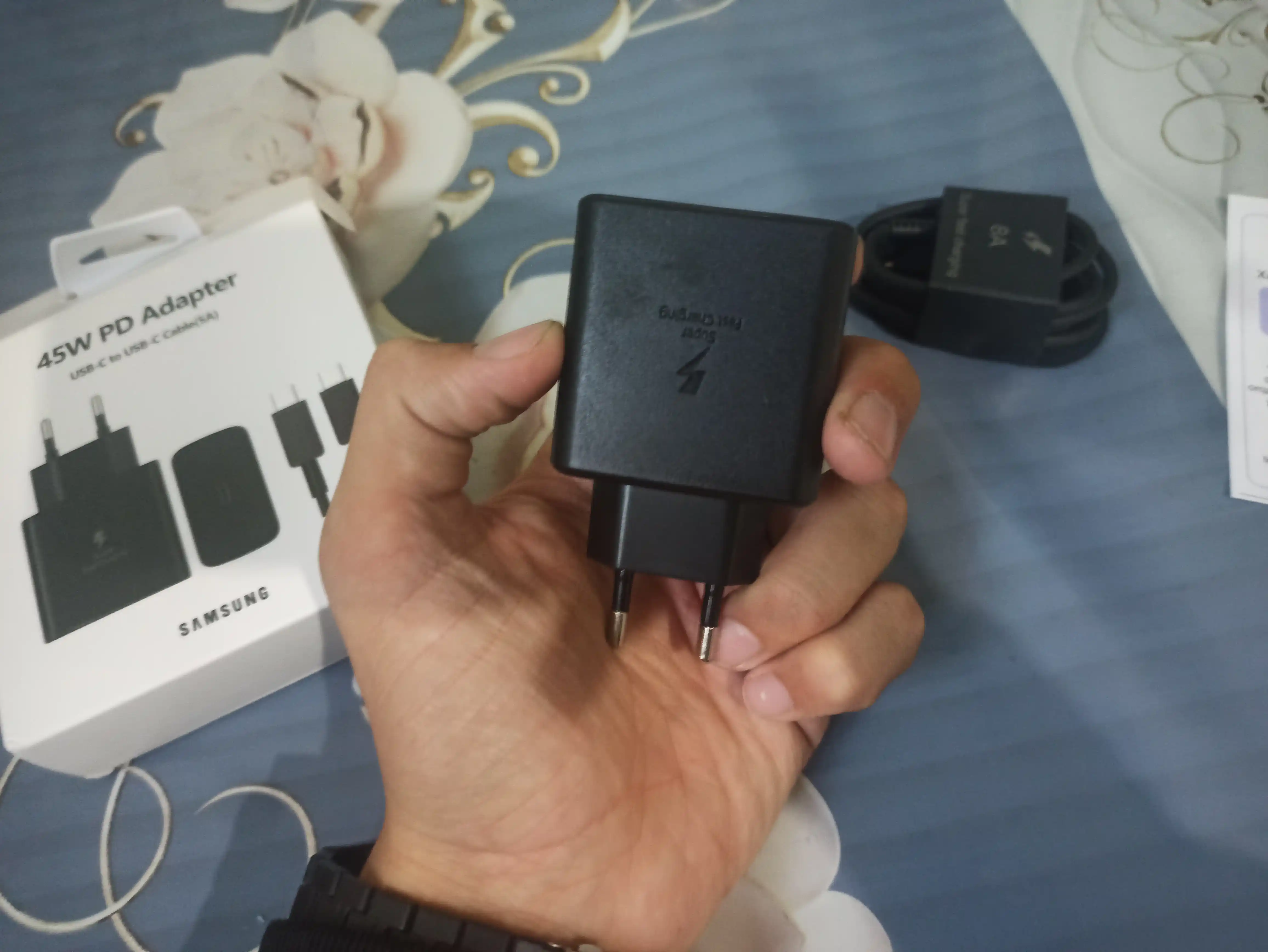 Зарядное устройство Samsung 45W, Type-C, быстрая зарядка, адаптер для телефона