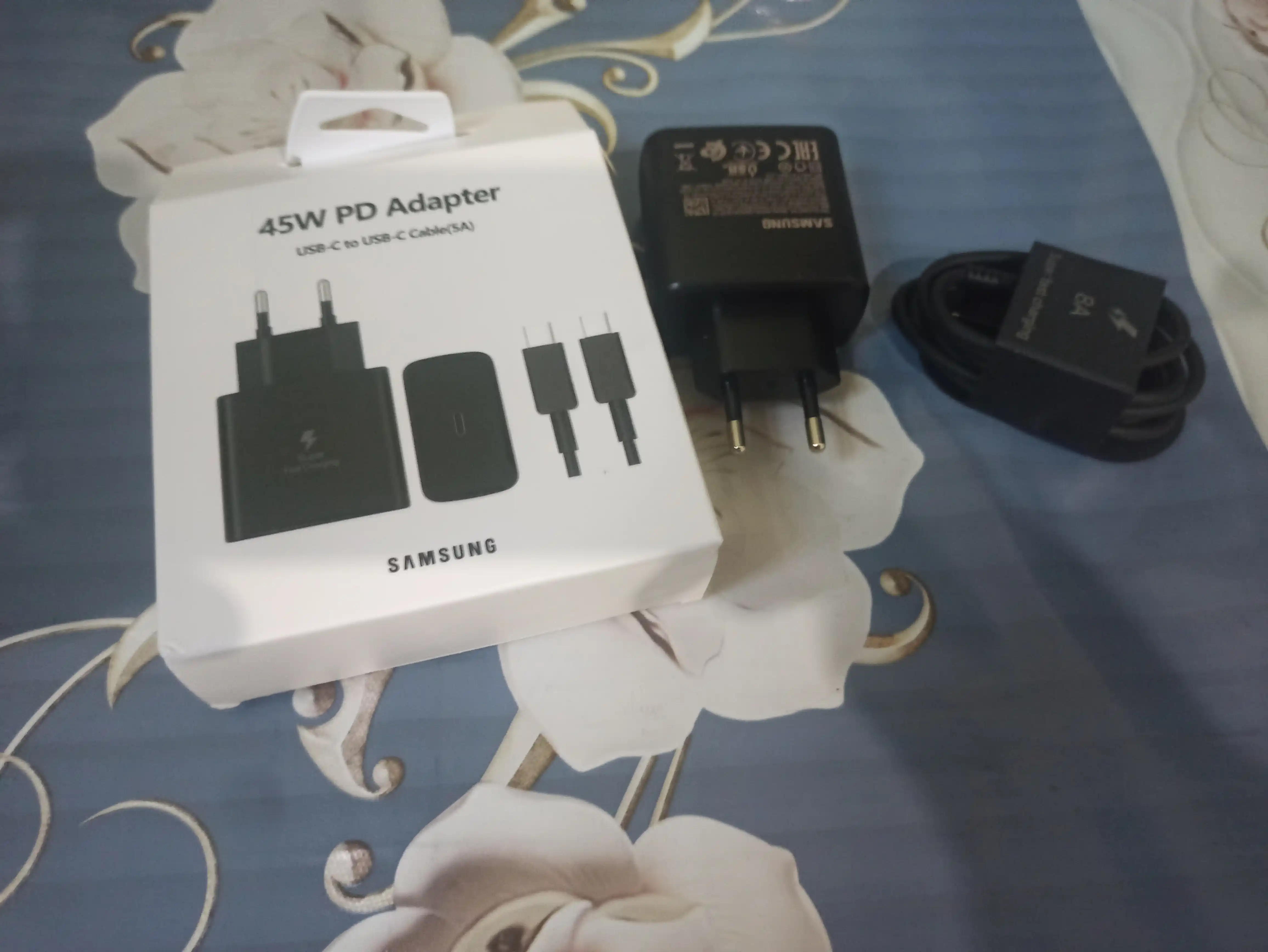 Зарядное устройство Samsung 45W, Type-C, быстрая зарядка, адаптер для телефона