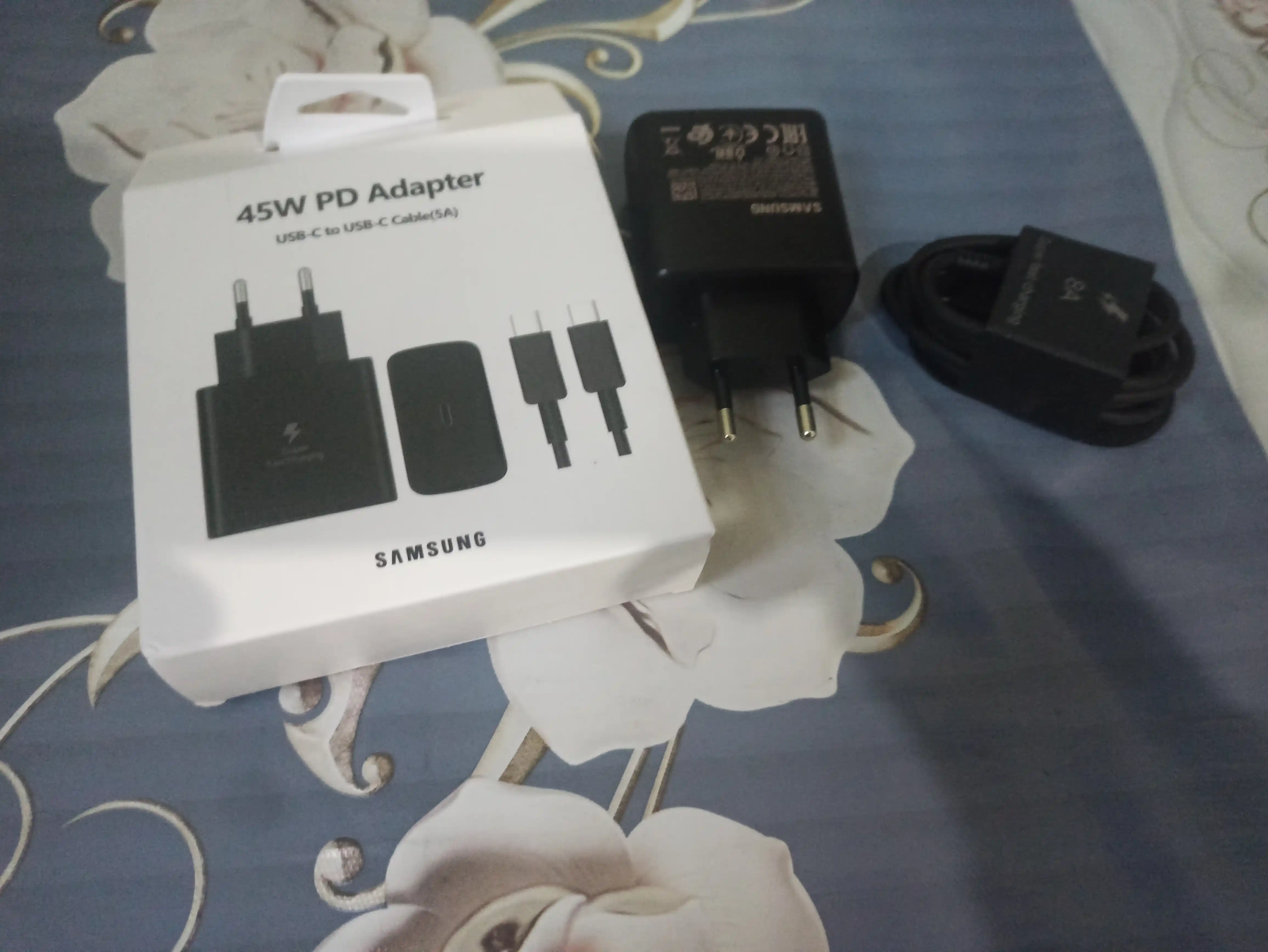 Зарядное устройство Samsung 45W, Type-C, быстрая зарядка, адаптер для телефона