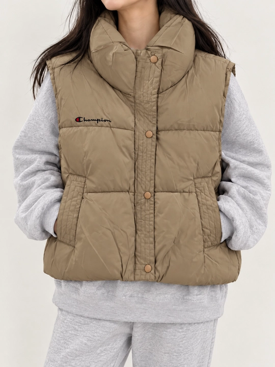 Ayollar uchun qaviqli jilet, baland yoqali cho‘ntakli nimcha, yengsiz kurtka, S, M, L, XL