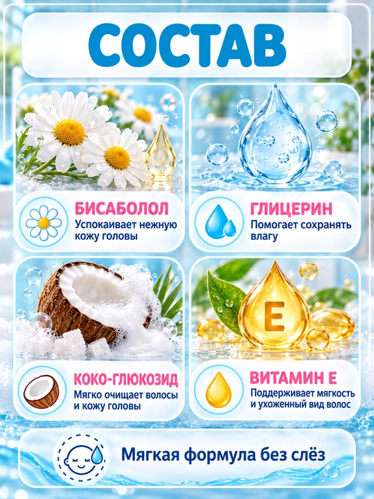 Детский шампунь Baby Sebamed Detangling Shampoo pH 5.5 с бисабололом