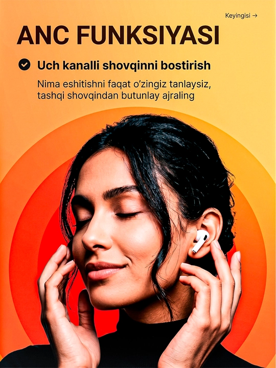Pods Pro 3 simsiz quloqchinlari, Bluetooth 6.0, ANC, sovg‘a sifatida g‘ilof