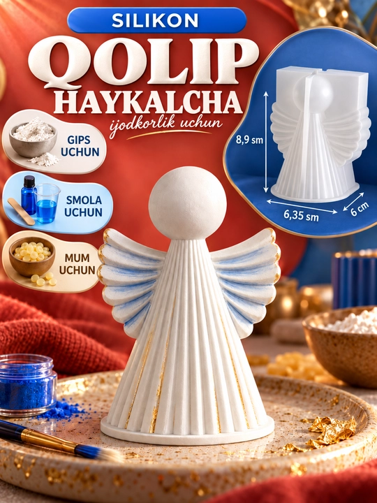 Gips, smola va mumdan haykalchalar uchun silikon qolip, mold
