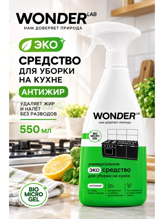 Oshxonani tozalash uchun eko vosita Wonder Lab antiyog‘ - 