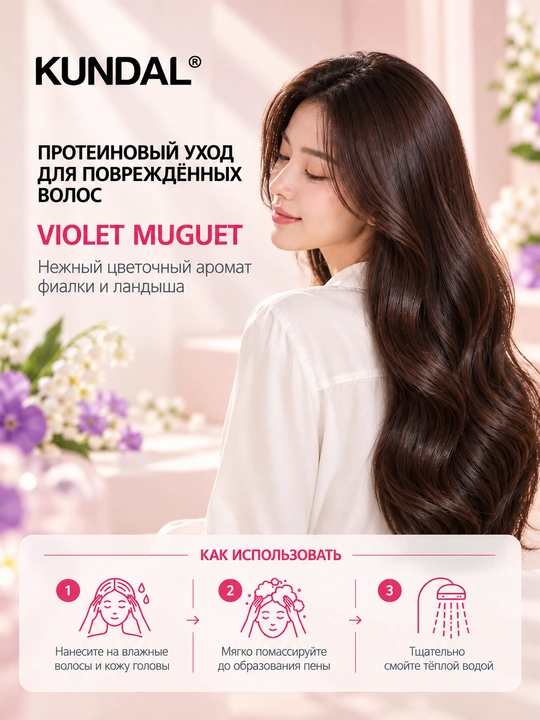 KUNDAL Sulfatsiz proteinli shampun Protein Bonding Shampoo, 500 ml
