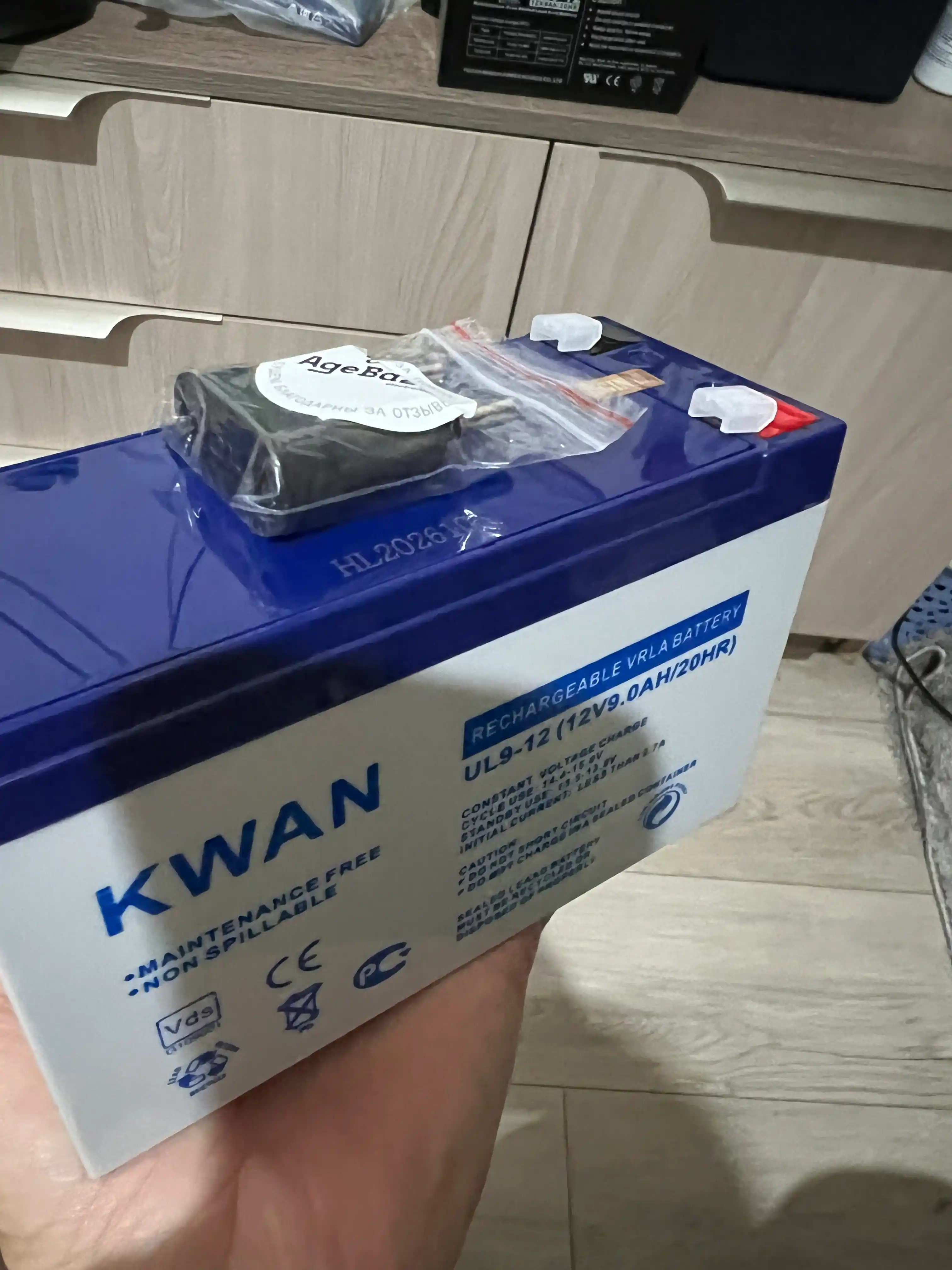 Akkumulyator batareyasi, 12 volt 9 amper, KWAN UL 9-12 12v(12V / 9Ah) VRLA, UPS, UPS uchun