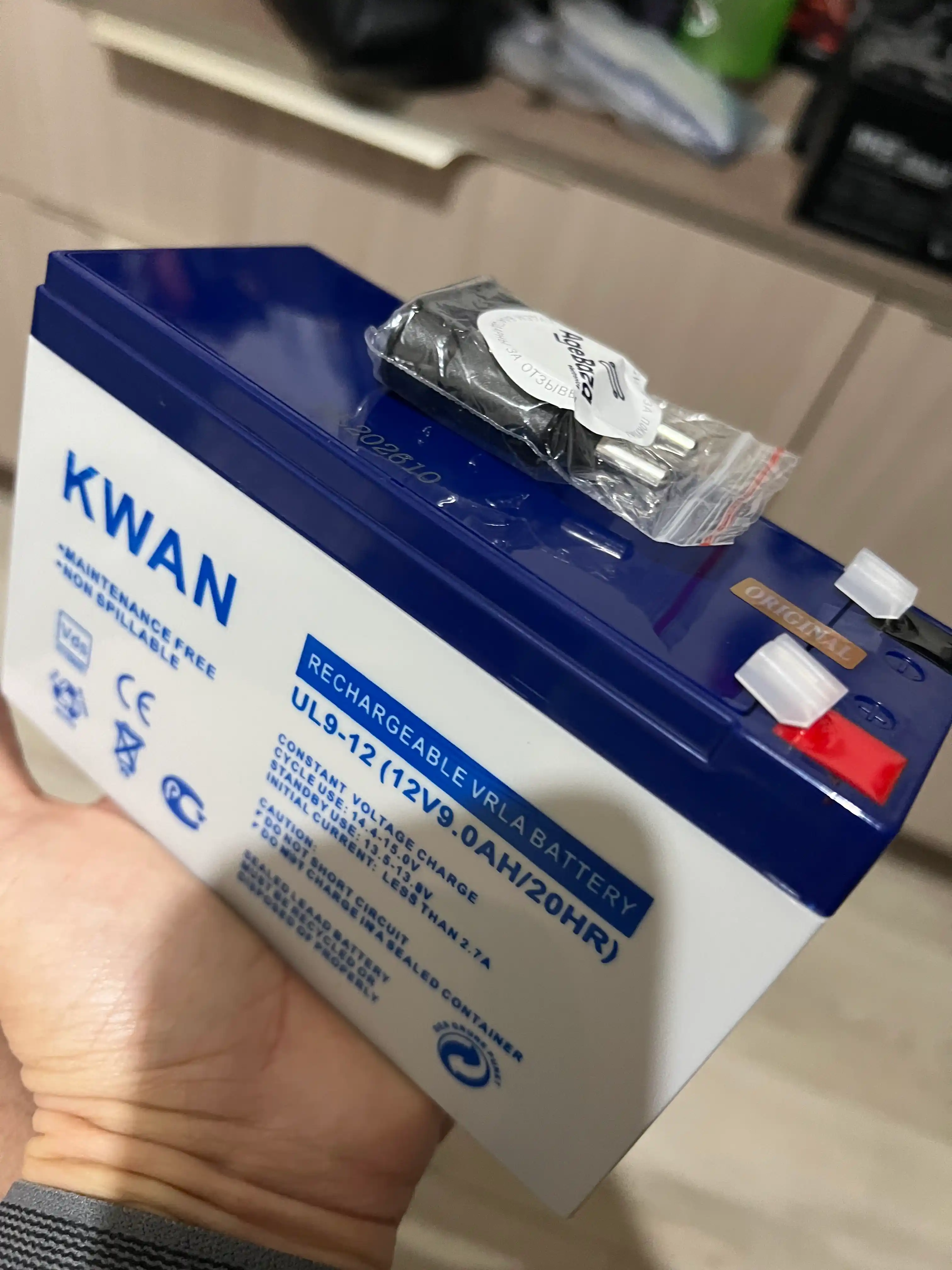 Akkumulyator batareyasi, 12 volt 9 amper, KWAN UL 9-12 12v(12V / 9Ah) VRLA, UPS, UPS uchun