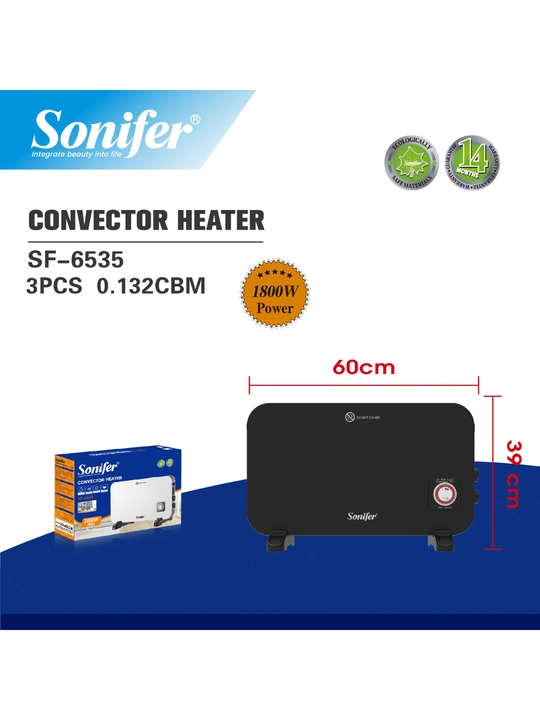 Konvektor isitgich Sonifer SF-6535, 2000 Vt, 3 rejim, termostat, 24 soat taymer