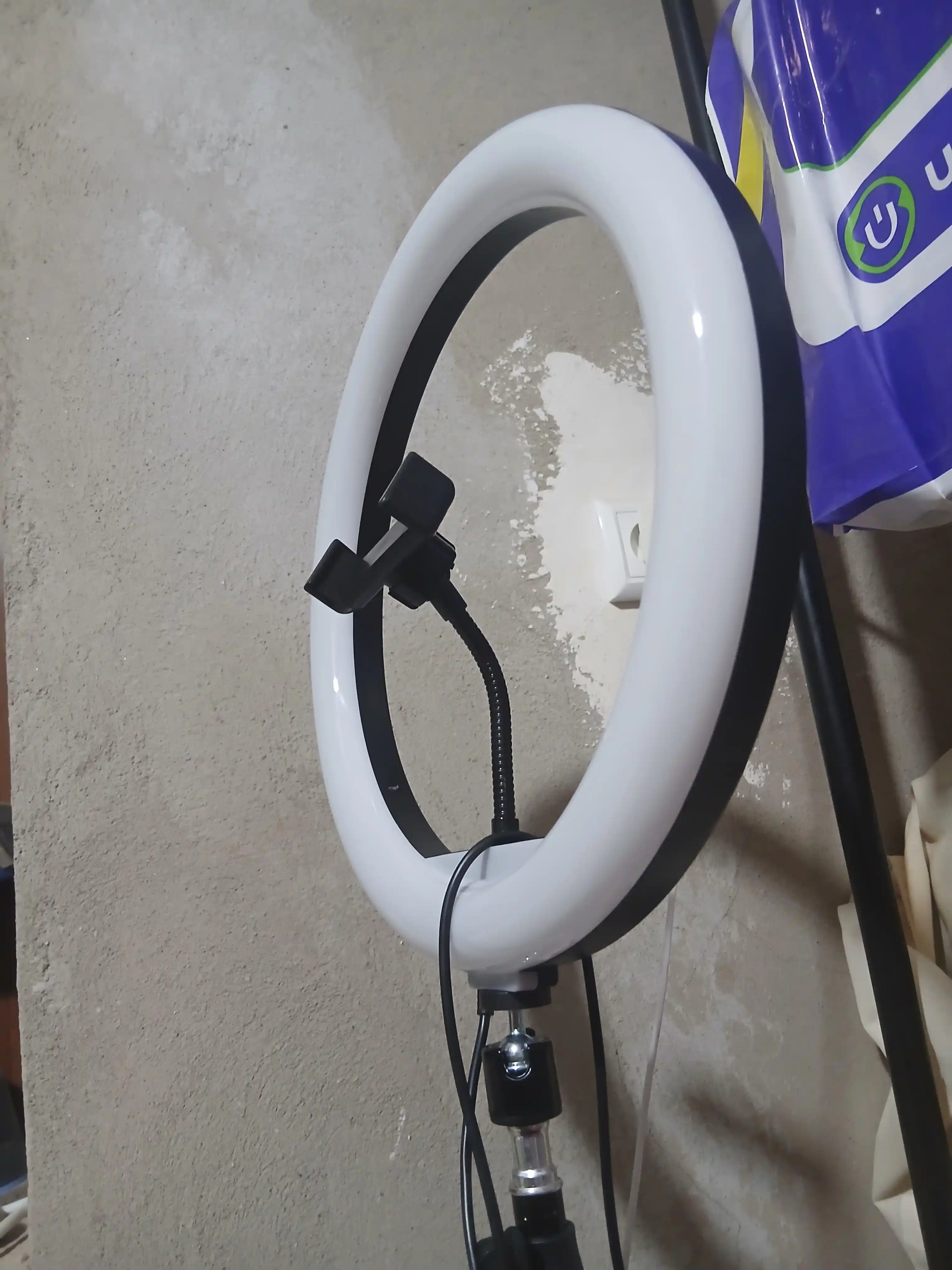 Halqali selfi lampa, LED RGB, shtativ bilan, 7 ta olcham, 26 - 56sm