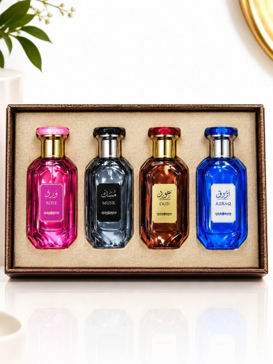 Ayollar va erkaklar uchun mini atirlar to'plami, 4 tasi 1 da, 4*30 ml+sovg'a quti