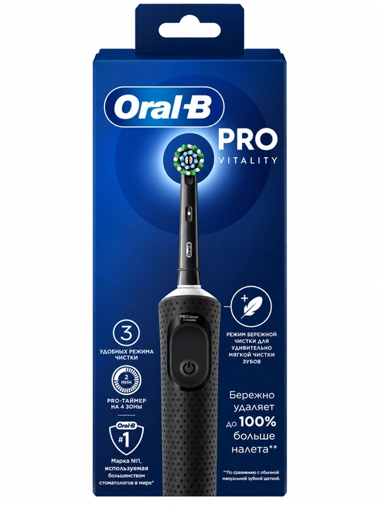 Elektr tish cho‘tkasi Oral-B D103.413.3, akkumulyatorli, taymerli, qora
