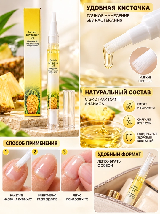 Масло для кутикулы, в карандаше, с кисточкой, для ухода и восстановления ногтей и кутикул