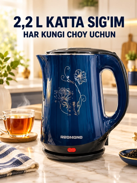 Elektr choynak REDMOND, katta sig‘imli, qizil va ko‘k, 2,2 L