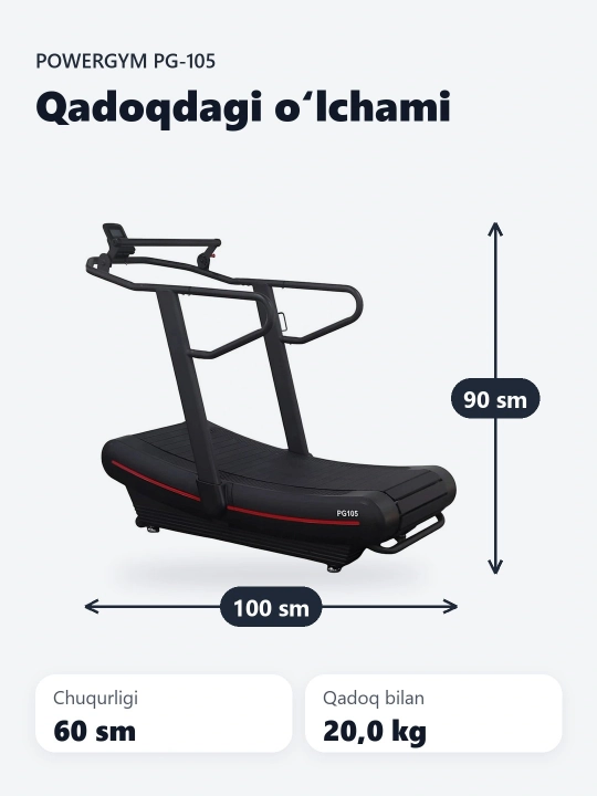 PowerGym PG-105 mexanik yugurish yo'lakchasi
