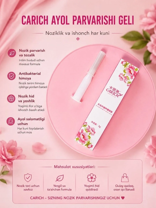ECO Greenleaf Ayol parvarishi uchun antibakterial gel