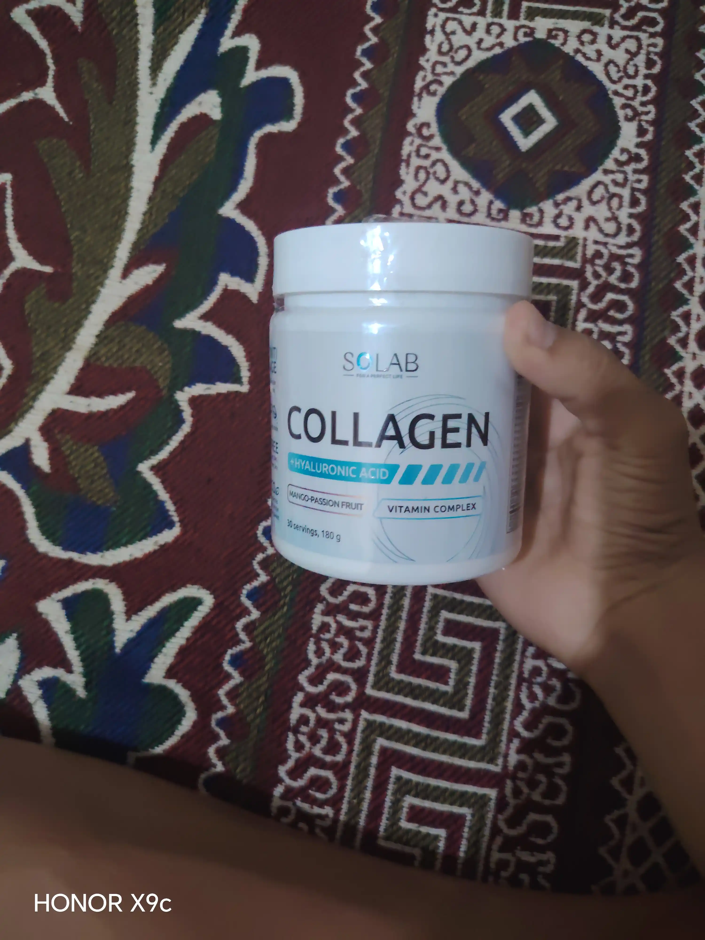 Kollagen + C vitamini + Gialuron kislotasi, SOLAB, Mango-marakuya ta’mi, 30 porsiya