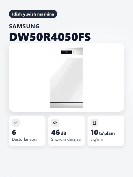 Посудомоечная машина Samsung DW50R4050FS/W