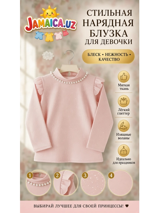 Qizlar uchun chiroyli bayramona bluzka - 