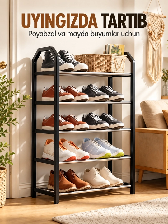 Dahlizda poyabzal uchun metall tokcha, poyabzal tagligi