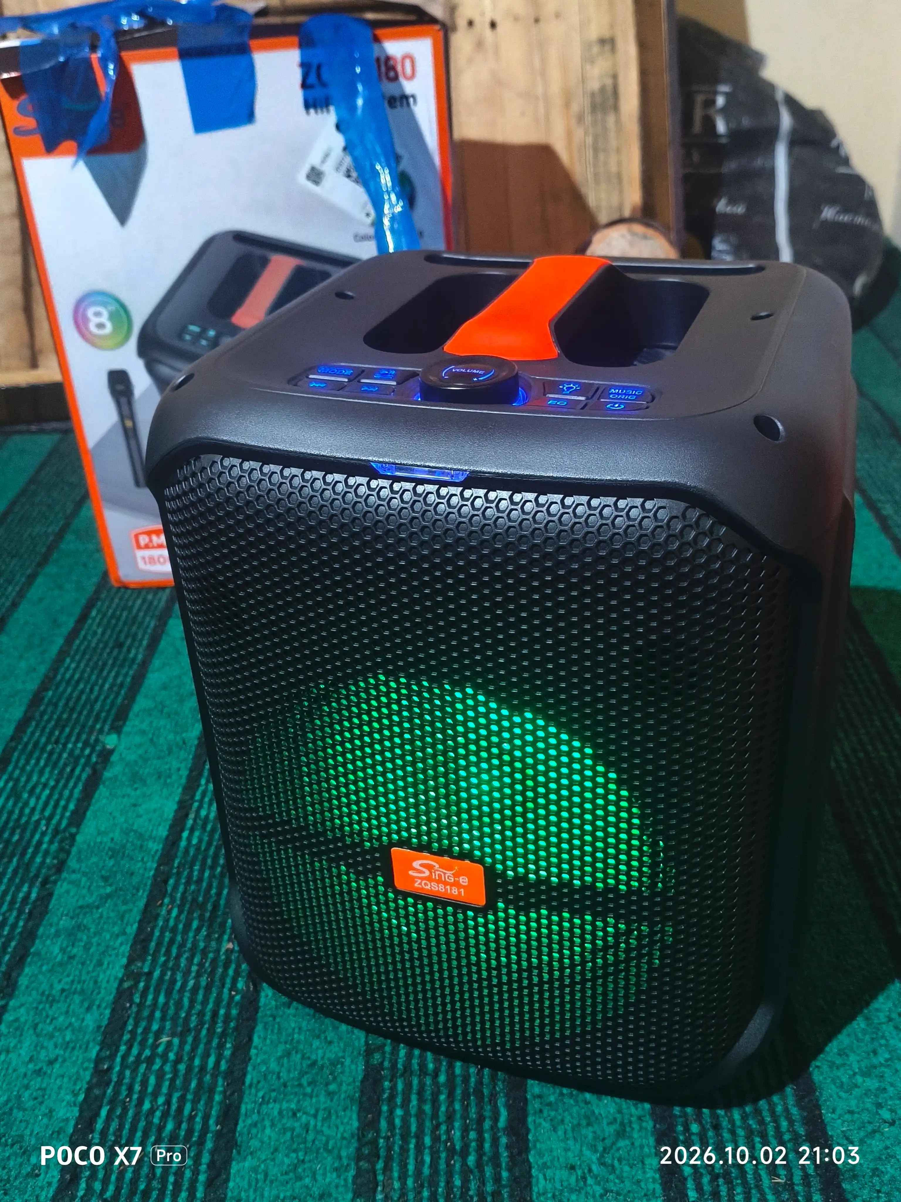 Katta simsiz kalonka Sing-e ZQS, kuchli bass, bluetooth, mikrofonli, karaoke, bayram uchun