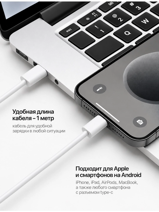 IPhone/Android uchun Type-C/Lightning/USB kabel
