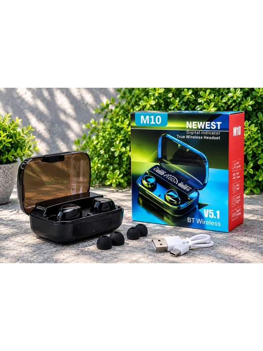 M10 TWS simsiz quloqchinlari, raqamli indikatorli bluetooth naushnik - 