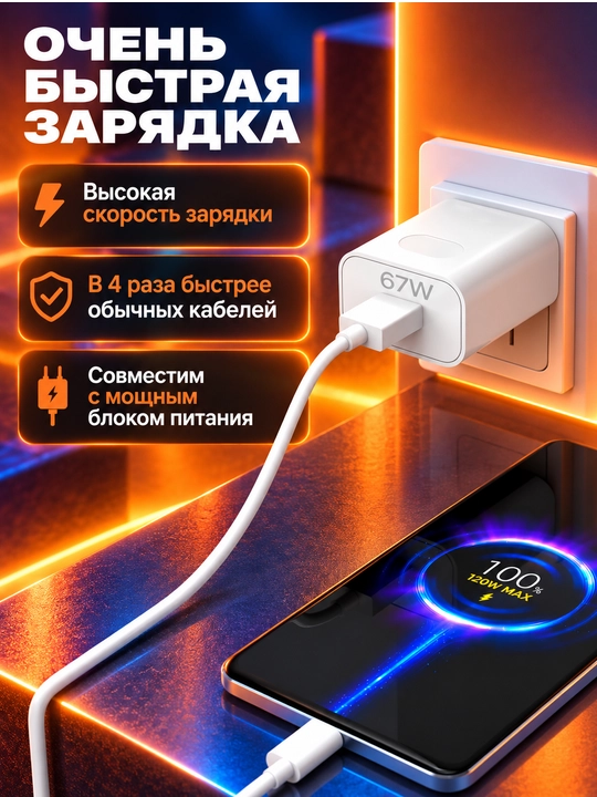 Кабель для iPhone/android type-c/lightning/USB