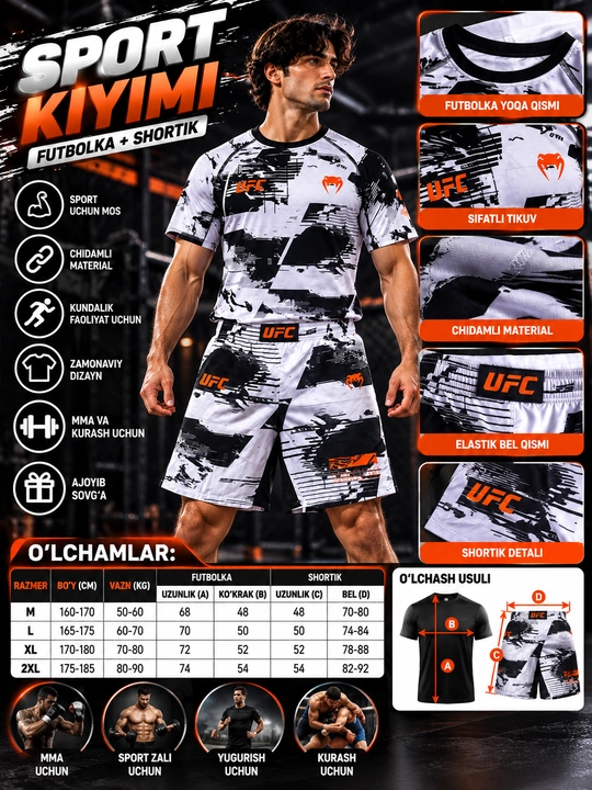 GREEN HILL sport forma: zal uchun kiyim, mma forma va boks forma 
