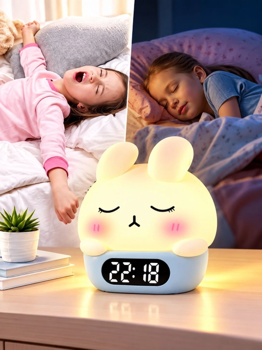 LED elektron budilnik, stol soati, termometr, tungi chiroq, sana va taymer