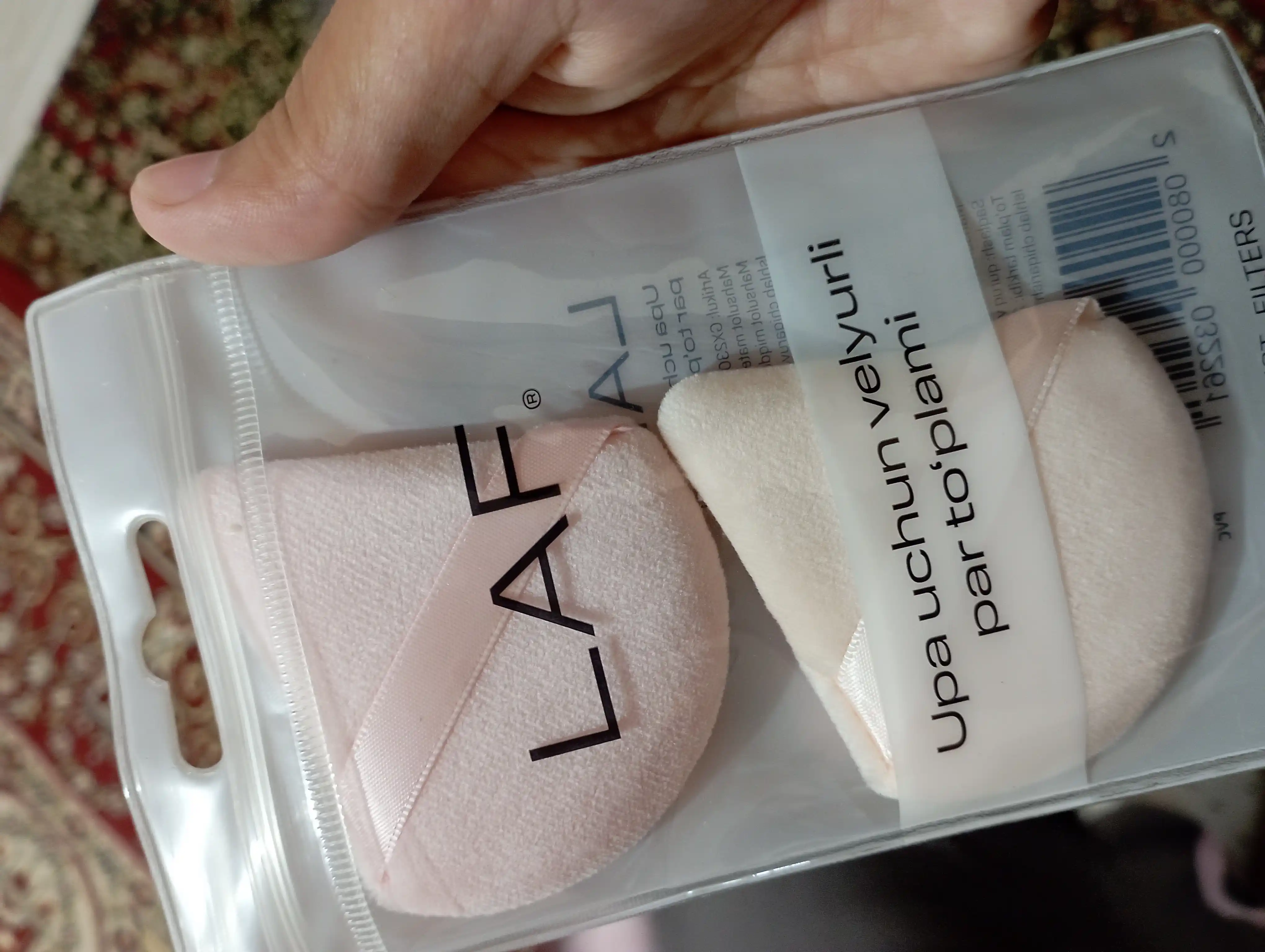 LAF To‘plam, pudra uchun velyur momig‘i, 2 dona, uchburchak (SI)