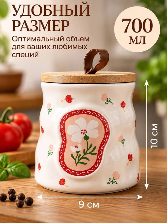 Набор керамических банок с бамбуковыми крышками, 3 шт для хранения продуктов