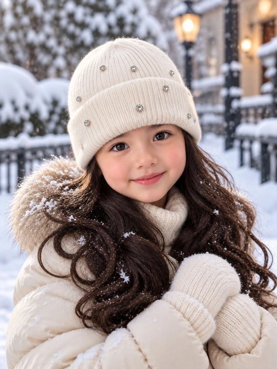 Зимняя шапка для девочек 4-10 лет