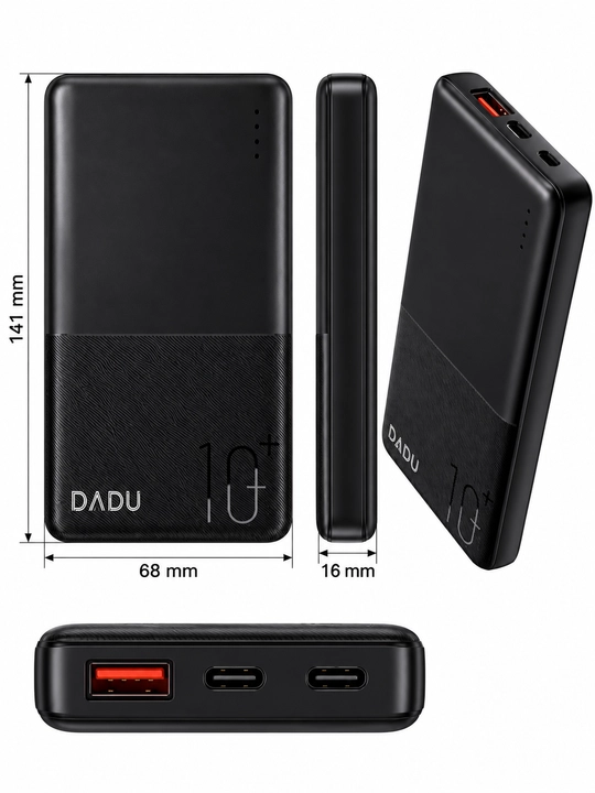 Power Bank 10000 мАч, 31W Max, USB и Type-C, внешний аккумулятор