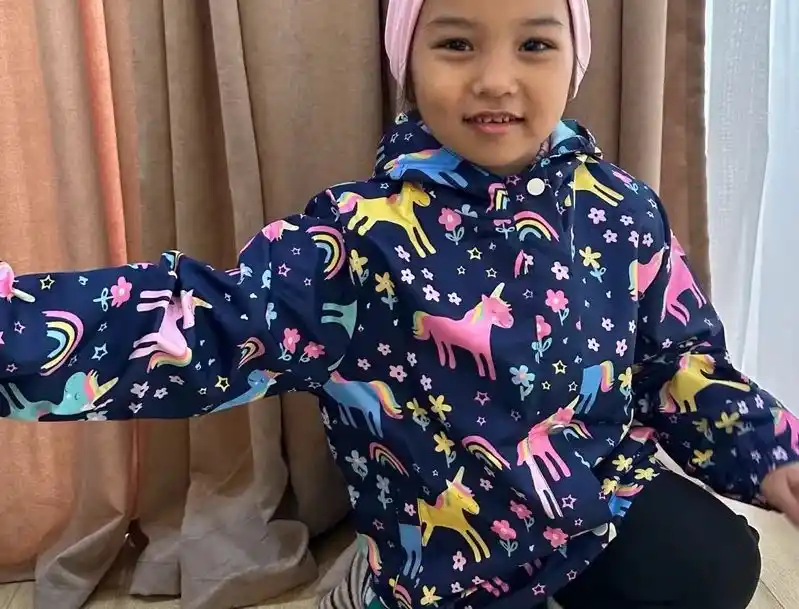 Куртка ветровка для девочек детская, с капюшоном, 2-8 лет