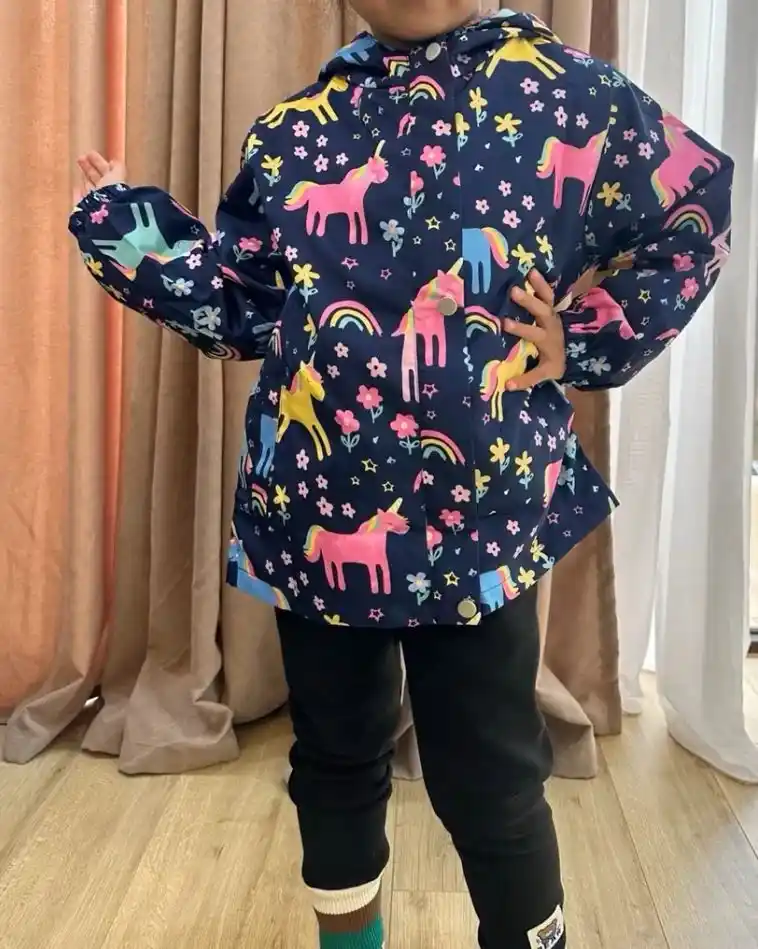 Куртка ветровка для девочек детская, с капюшоном, 2-8 лет